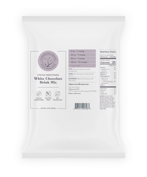 Sugar Free White Chocolate Drink Mix - Wholesale 